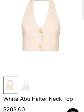 Halter Crop Top in Cream -